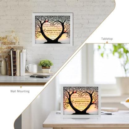 Sympathy Gift LED Memorial Shadow Box Memorial Gifts for Loss of Loved One Mother Mom Dad Father, in Memory of Loved One Gifts - size: Family Tree White