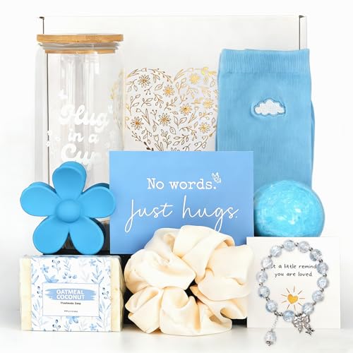Sympathy Gift Baskets Sympathy Gifts for Loss of Loved One Mother Father Husband Mom Dad, Memorial Condolences Grief Bereavement Gift Ideas for Loss, Miscarriage Gifts for Mothers Women Care Package - style: Sending Hug