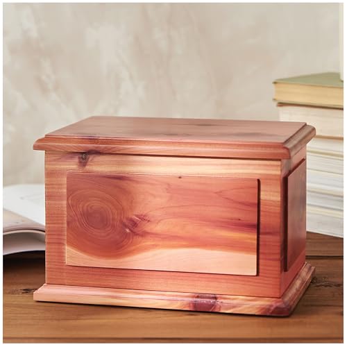 AspenStudio Cedar Wooden Urn for Cremation Ashes Handcrafted Cedar Wooden Urn for Adult Human Ashes by Aspen Studio