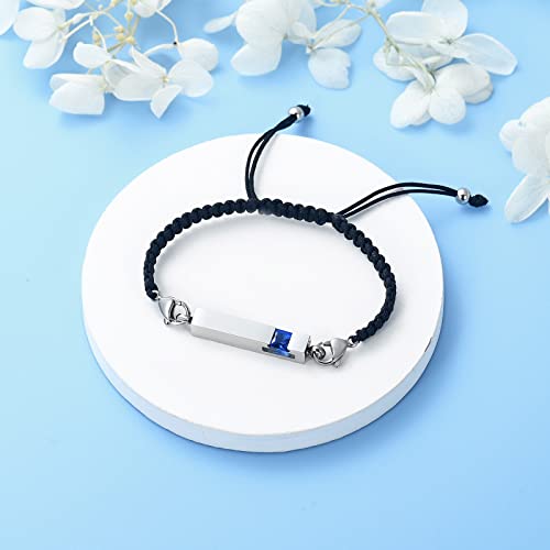 Harbeingt Adjustable Urn Bracelet for Ashes for Women Cremation Jewelry - color: Silver Blue1