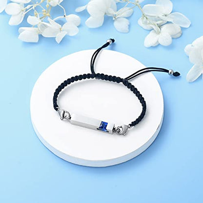 Harbeingt Adjustable Urn Bracelet for Ashes for Women Cremation Jewelry - color: Silver Blue1