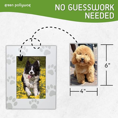 Green Pollywog Screenprinted Paw Print Picture Frame, Fits 5x7 - size: Screenprinted Paw Print Frame