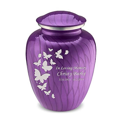 Geturns Embrace Adult Personalized Butterfly Cremation Urns for Human Ashes I Large Pearl Purple Funeral Urn for Men and Women I 200 lbs - color: Pearl Purple