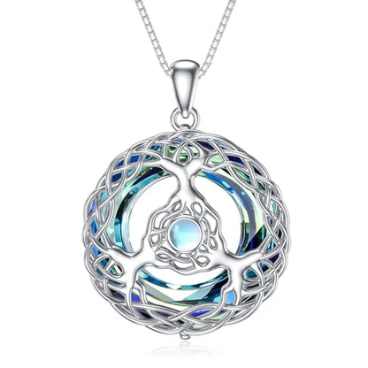 WINNICACA Celtic Knot Necklace 925 Sterling Silver Celtic Pendant Irish Urn Necklace Jewelry Birthday Anniversary Valentine's Day Gifts for Her Women Wife Girlfriend Daughter - style: 5-Celtic Tree of Life Necklace