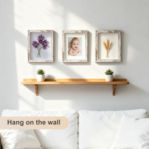 2 Pack Shadow Box Frame 8.5"x 11" Wood Deep Shadow Boxes Display Cases, Dried Flowers, Photos, Handicrafts Picture Frames for Wall Hanging Tabletop (Distressed White, 8.5"x 11") - color: Distressed White, size: 8.5"x 11"