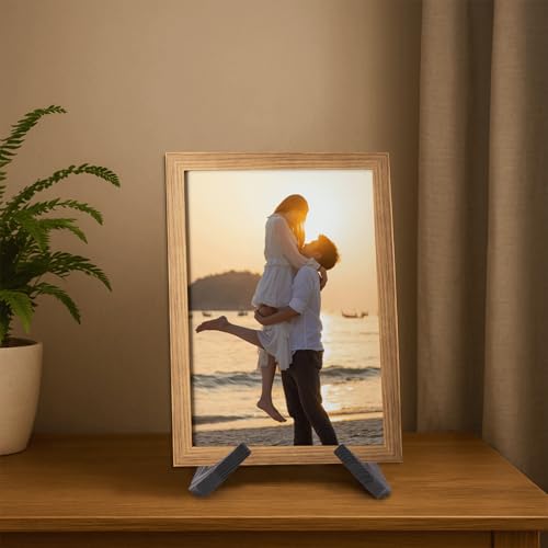 XKDOUS 2 Pack Plate Stand for Display Wood Picture Frame Cookbook Holders - color: Black, size: 6.5'' 2 Pack