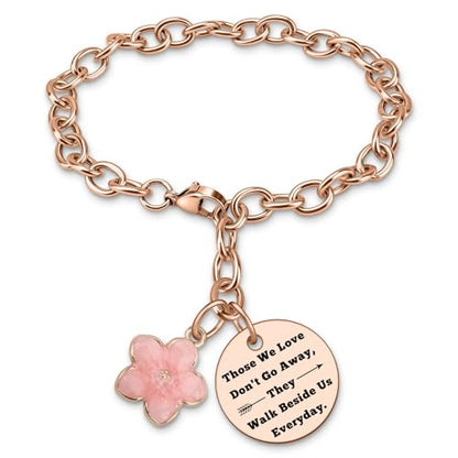 DlaeKua Bereavement Gift Bracelet Sympathy Gift for Loss of Mother Father Memorial Gifts for Loss of Husband Sister Remembrance Gifts - color: rose gold