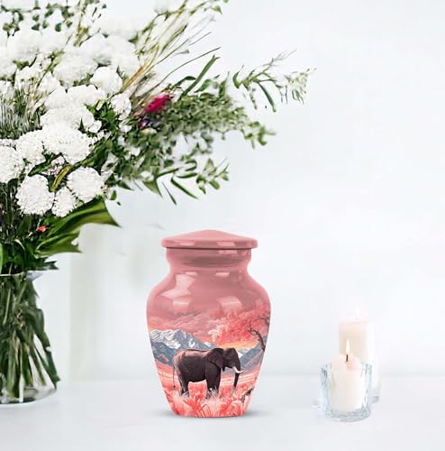 Elephant Small Cremation Keepsake Urns for Adult - Mountain's Keepsake Urn - color: Elephant-4, size: 3-inch