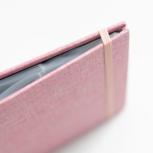 Hardcover Linen Photo Booth Photo Album - For Wedding or Party - Holds 80 Photobooth 2x6 Photo Strips - Slide In (ROSE PINK, 2X6) - color: ROSE PINK