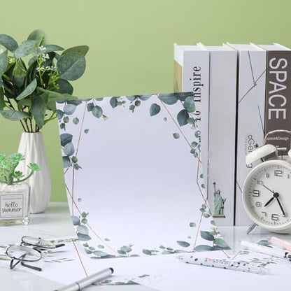 Teling 48 Sheets Decorative Printer Paper Writing Scrapbook Wedding Program Paper 8.27 x 10.6 Inches Greenery Flower Border Writing for Drawing Office Thank Greeting Stationery Supplies(Eucalyptus) - style: Eucalyptus