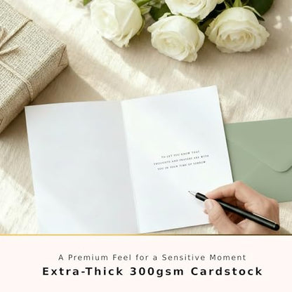 GardenCity Sympathy Card With Envelope, Deepest Sympathy - Our Thoughts and Prayers Are With You, Floral