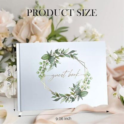 Mr&MrsGifts Elegant Wedding Guest Book Hard Cover Guest Sign in Book,GD | Guest Book Wedding Reception,Bridal Shower Gifts,Wedding Gifts - color: Garland