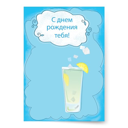 Designer Greetings Russian Language Happy Birthday Cards 6 Pack | Boxed Card Set, Matching Envelopes - style: 6 PK Russian Birthday - Lemonade