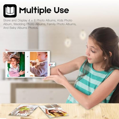 Ruibytree 2 Pack Mini Photo Albums 4x6 Pictures, 104 Photos Total, White - color: White