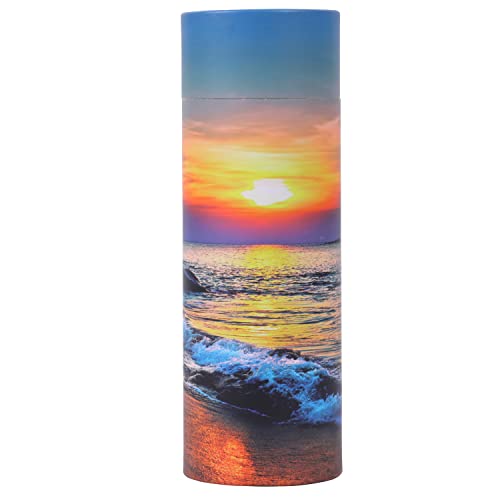Ocean Sunset Scattering Urn – Biodegradable Scatter Tube for Ashes - Cremation Urn for Adult Ashes (Small) - size: Small