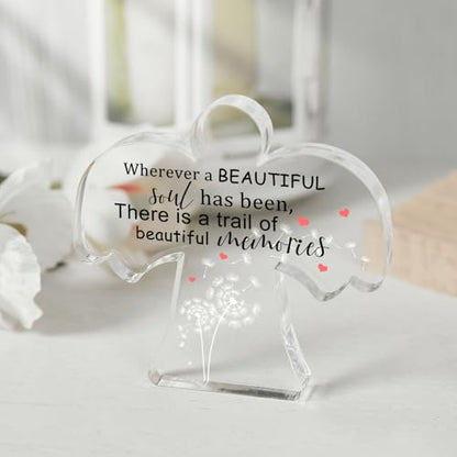 Sympathy Gifts, Angel Acrylic Memorial Condolence Gift, Grieving Gift, Remembrance Grief Dandelion Theme Gifts for Loss of Loved One, Sympathy Sign for Home Living Room Table Centerpiece Decor - style: 025