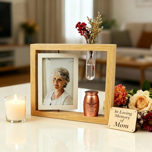 Twotigers Small Metal Rose Gold Keepsake Urns for Human Ashes, with Frame - color: Rose Gold