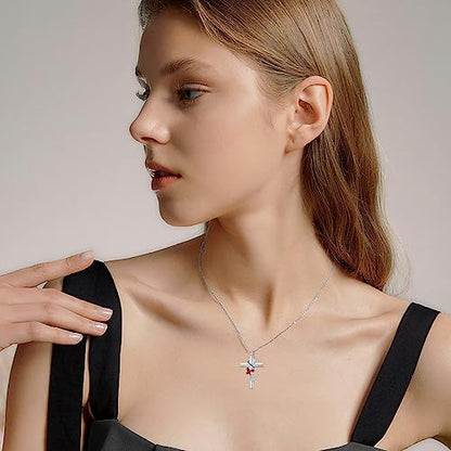 Cross Urn Necklace for Ashes 925 Sterling Silver Cremation Jewelry with Funnel Filler Kit Ashes Necklace for Human Women Girl Pets - color: A_Red Butterfly Urn Necklace, style: Non-personalized