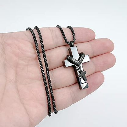 YOUFENG 3 Pieces Cremation Urn Necklaces for Ashes Keepsake Cremation Jewelry Cross Round Bar Birthstone Crystal Stainless Steel Memorial Pendant for Women Men - color: Pink Crystal