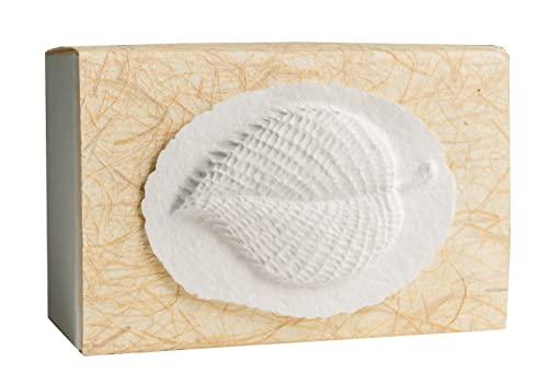 The Favorite Place® Burial Biodegradable Urn Box, (Large Leaf Urn Box), Biodegradable for Ground Burial, Scattering Cremated Ashes in Earth Friendly Eco Urn, (Natural Golden Grass with Leaf) - color: Leaf on Golden Natural Grass Paper, size: Large, 300 Cu