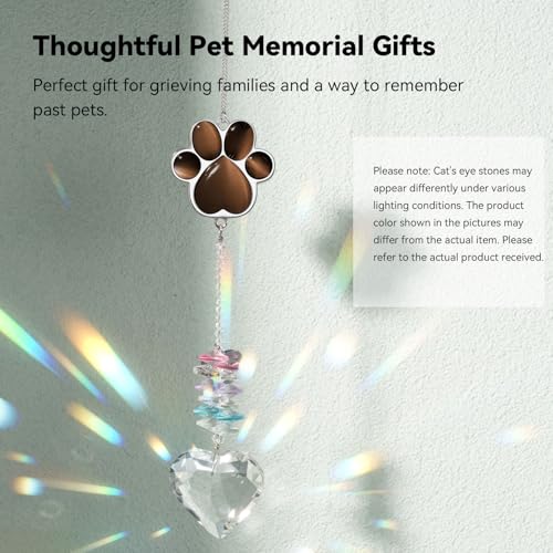 Dog Memorial Gifts, Pet Memorial Suncatcher, Loss of Dog Sympathy Gift - color: Coffee