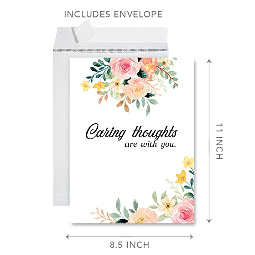 Andaz Press Jumbo Sympathy Card with Envelope, Sorry For Your Loss Card, Caring Thoughts Are With You, Pets, Condolences Card with Big Blank Space to Send to Friends, Family, 8.5" x 11", 1-Pack - color: Caring Thoughts Are With You 1