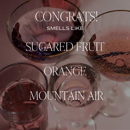 Sweet Water Decor, Congrats! Candle - New Job, Engagement, Graduation Gift - Tropical Fruits and Sugared Citrus Island Scented Soy Wax Candle - 9oz Clear Jar, 40 Hour Burn Time, Made in the USA - style: Congrats
