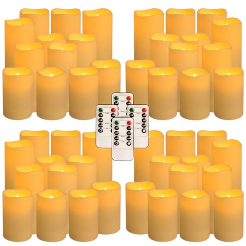 fclayvts 48-Pack LED Flameless Candles with Remote Control - Perfect for Home, Parties, and Special Occasions - Create a Magical Ambiance Effortlessly(Three Sizes) - size: 48-Pack