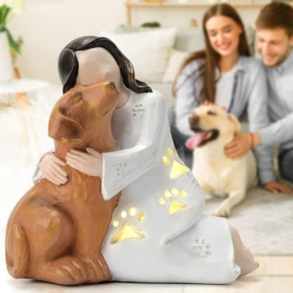 INLOMEM Dog Memorial Gifts for Loss of Dog, Pet Memorial Gifts, Hand-Sculpted Loss of Pet Sympathy Gift (White) - color: White