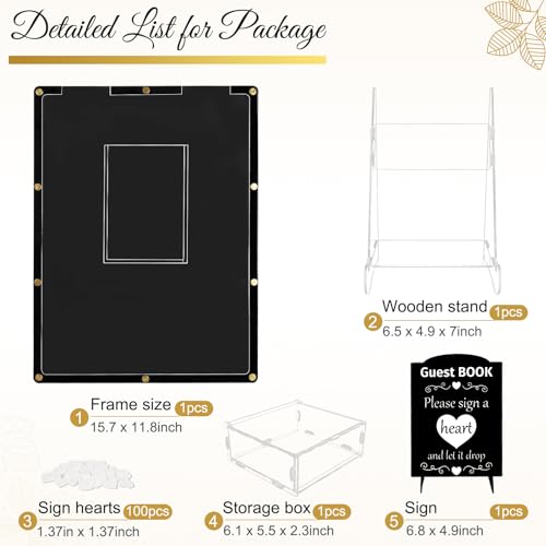 AerWo Wedding Guest Book Alternative Black Guest Book Wedding Reception - color: Black