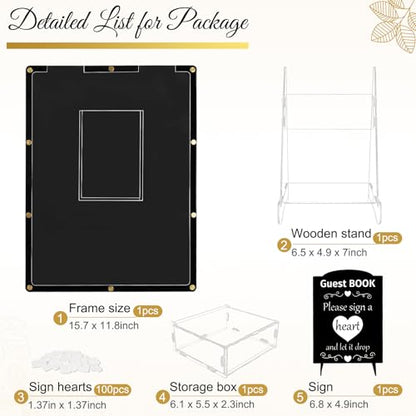AerWo Wedding Guest Book Alternative Black Guest Book Wedding Reception - color: Black