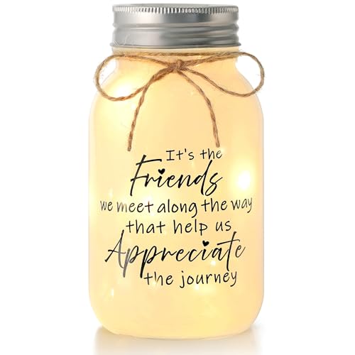 Friends Birthday Gift for Women - 30 oz Large Mason Jar Night Lights | Meaningful Gift for Friends, Bestie, Friendship Gifts for Woman, Soul Sister, BFF - color: Friends Journey
