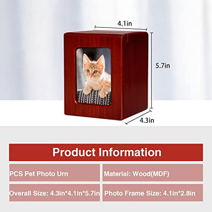 PCS Cat Urns - Photo Urn, Cremation Box, Ashes Urn - Red-Medium - color: Red, size: M(26-45lbs)
