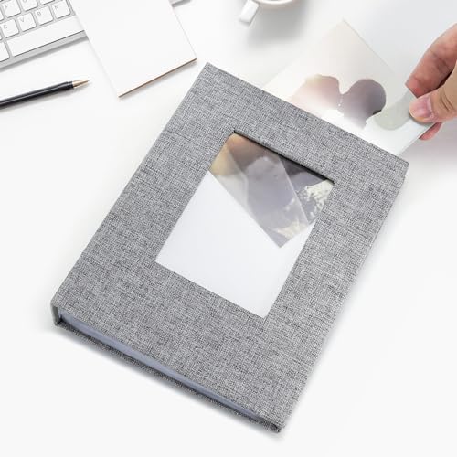 Vienrose 4x6 Small Photo Album, 2 Pack, 200 Photos, Grey | Linen Cover, Mini Photo Album, Baby Memory Book, Wedding Family Travel - color: Grey, size: 4x6 100 Pockets