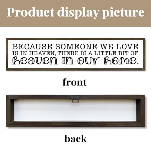 Farmhouse Style Sign, Bereavement Sign, Sympathy Gift, Because Someone We Love Is In Heaven, Memorial Sympathy Gift, Home Wall Decor Wood Framed, Wood Plaque Signs, 38 * 8.5 In A64