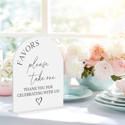 Please Take One Sign Wedding Favor Acrylic Sign for Wedding Engagement Bridal Shower Ceremony Reception Event Party 8"x10" - color: With
