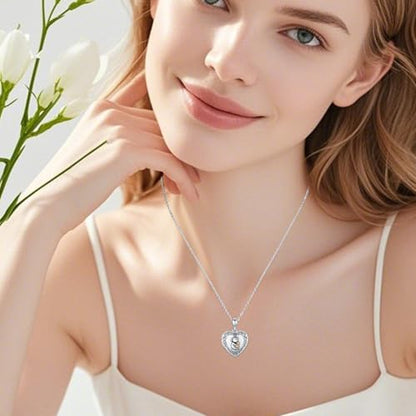 MEDWISE 925 Sterling Silver Locket Necklace That Holds Pictures Photo Necklace Oxidized Rose Flower/Sunflower/Compass/Celtic Heart Pendnat Lockets Gifts for Women Birthday Christmas Gifts - style: J-Custom Koala