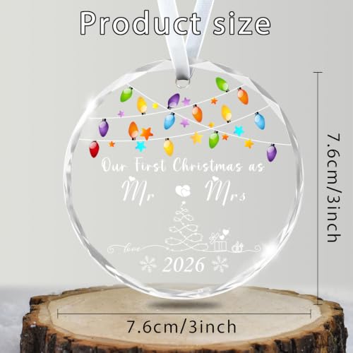 Christmas Ornaments Our First Christmas Married Ornaments 2026 - color: 2025 Mr Mrs-color Light