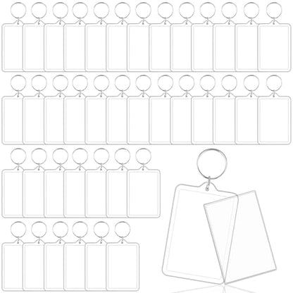 2 x 3 Inch Picture Frame Keychain,Blank Acrylic Photo Insert Keychain with Split Key Rings Clear Rectangle Pendant Picture Frames for Family,DIY Projects & Craft(Fit 1.73 × 2.75inch Pic）-40 PCS