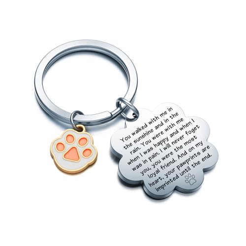 Pet Memorial Keychain Loss Of Dog Sympathy Gift Cat Remembrance Gifts Pet Passing Away Keychain