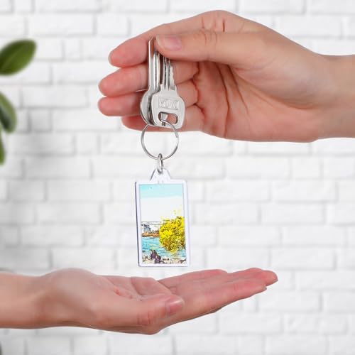 150 Pack Clear Acrylic Photo Picture Keychain Blank Photo Insert Keyring DIY Personalize Favor