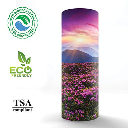 Eco-friendly Biodegradable Urns for Adult Ashes - Scattering Tube - Cremation Urns - color: Heaven on Earth, size: Medium 10"x4"