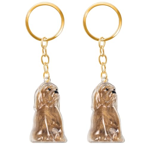ELANE Dog Hair Keepsake，2 Pack Pet Hair Memorial Keepsake Pet Hair Keychain Keepsake (Clear-Beagle) - color: Clear-beagle