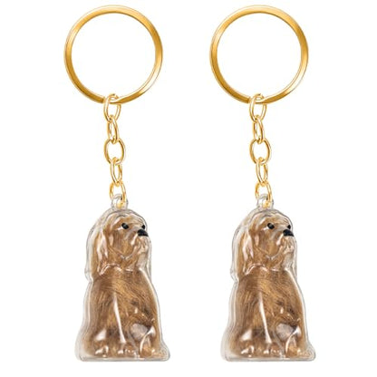 ELANE Dog Hair Keepsake，2 Pack Pet Hair Memorial Keepsake Pet Hair Keychain Keepsake (Clear-Beagle) - color: Clear-beagle