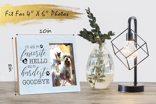 Pet Memorial Photo Frame - You Were My Favorite Hello And My Hardest Goodbye Wooden Tabletop Picture Frame - Sympathy Gift For Pet Owner - 67 - style: YuHong-Photo Frame-B67