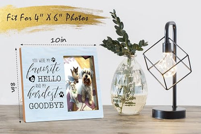 Pet Memorial Photo Frame - You Were My Favorite Hello And My Hardest Goodbye Wooden Tabletop Picture Frame - Sympathy Gift For Pet Owner - 67 - style: YuHong-Photo Frame-B67