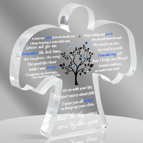 Condolence Gifts, Sympathy Gifts, Remembrance Gift, Memorial Angel Acrylic Decor Sign, Grieving Gift with Sympathy, Memorial Bereavement Sympathy Gifts for Loss of Loved One - style: 005