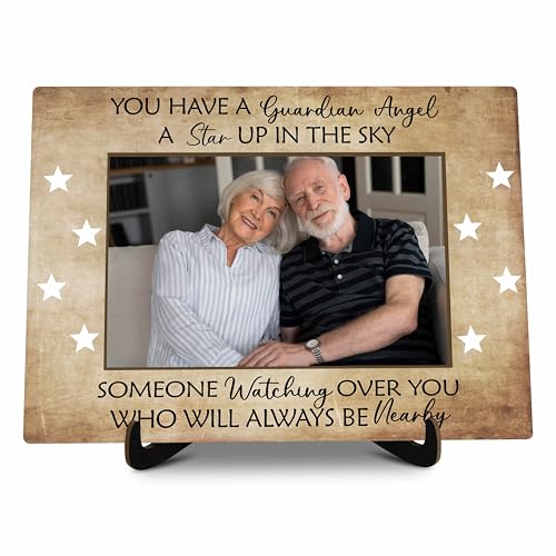 Memorial Picture Frame Gift, In Loving Memory of Loved One Gifts, Memory Photo Frame for Loss Loved Ones Mother Father Grandma Grandpa Wife Husband, Guardian Angel Picture Frames -19 - color: A Star Up In The Sky
