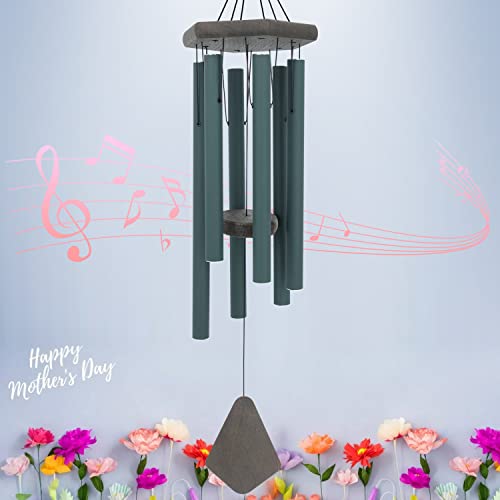 Large Wind Chimes for Outside, 30" Aluminium Wind Chime with Wind Catcher - color: Green, size: 30"
