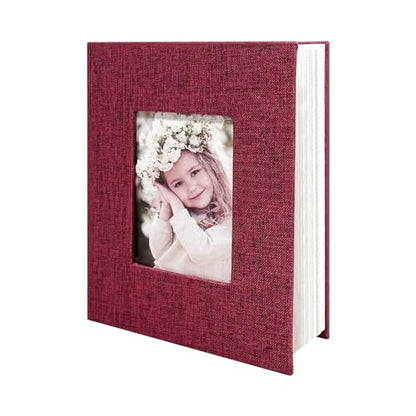 Photo Album 4x6 100 Pockets, Linen Cover Top Loader Vertical, Slip-in Picture Red Pockets Albums for Wedding, Family, Anniversary, Baby, Vacation - color: Red, size: 100 Pockets